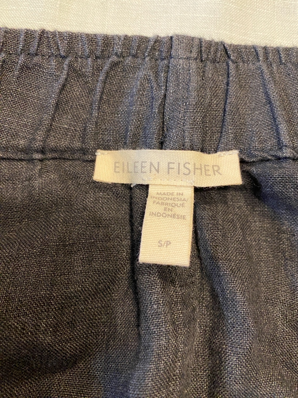 Eileen Fisher graphite grey 100% organic linen Délavé cargo skirt - Picture 11 of 11